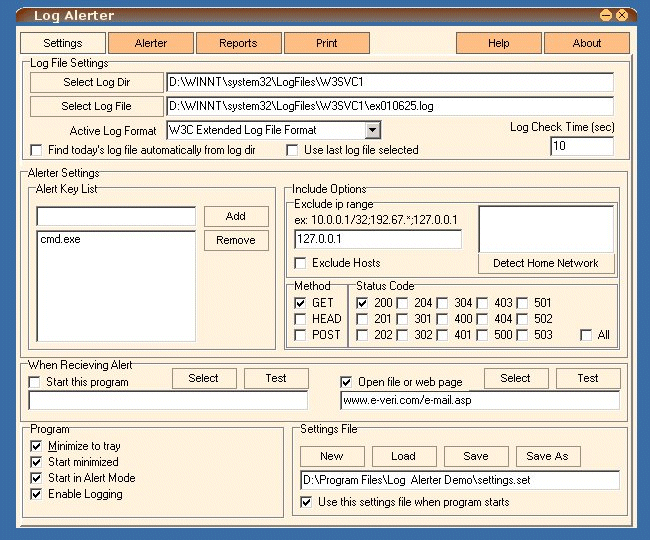 Log Alerter Screenshot